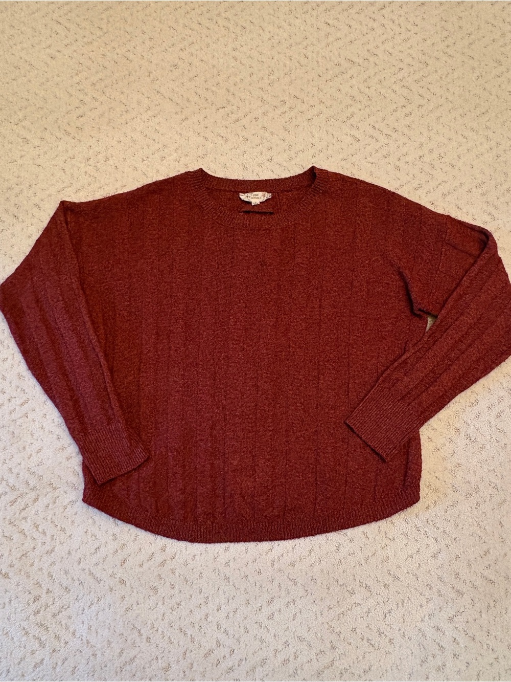 Pink Republic Rust Brown Crewneck Sweater Size L Back Crisscross Detail Pullover